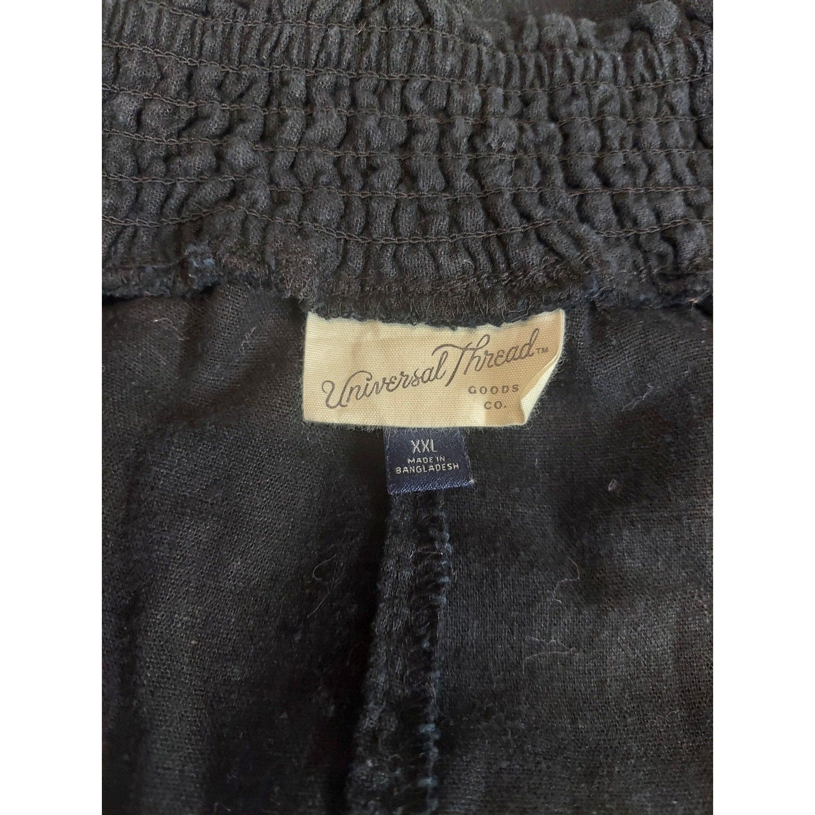 Universal Thread Womens Shorts XXL Black Linen Rayon Blend Elastic Waist Pull On