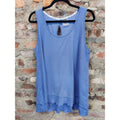 Kensie Performance Womens Plus Size Athletic Tank Top 2X Blue Textured Keyhole
