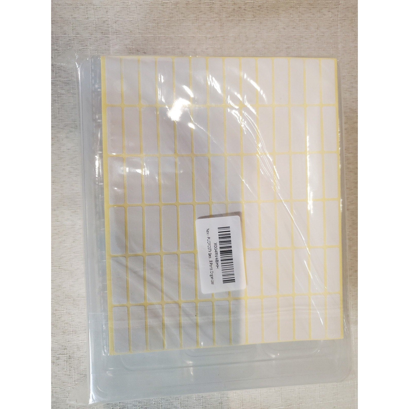 Self Adhesive White Blank Rectangular Labels Sticker Storage Organizer Tray New