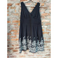 Womens Sleeveless Dress Size 18 Black White Floral Embroidered DB Dressbarn