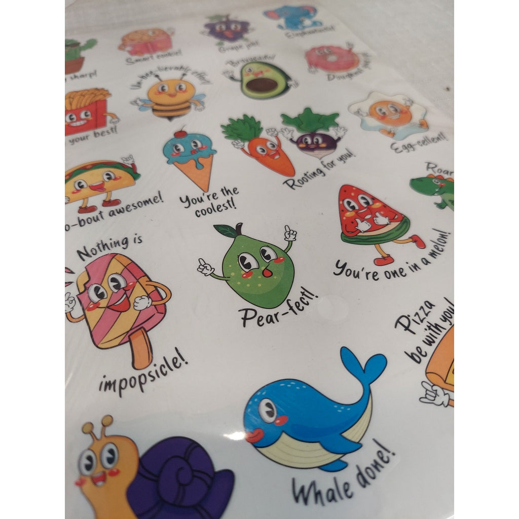 Cute Punny Motivational Stickers Food Animals Kids Teachers Rewards Teacher