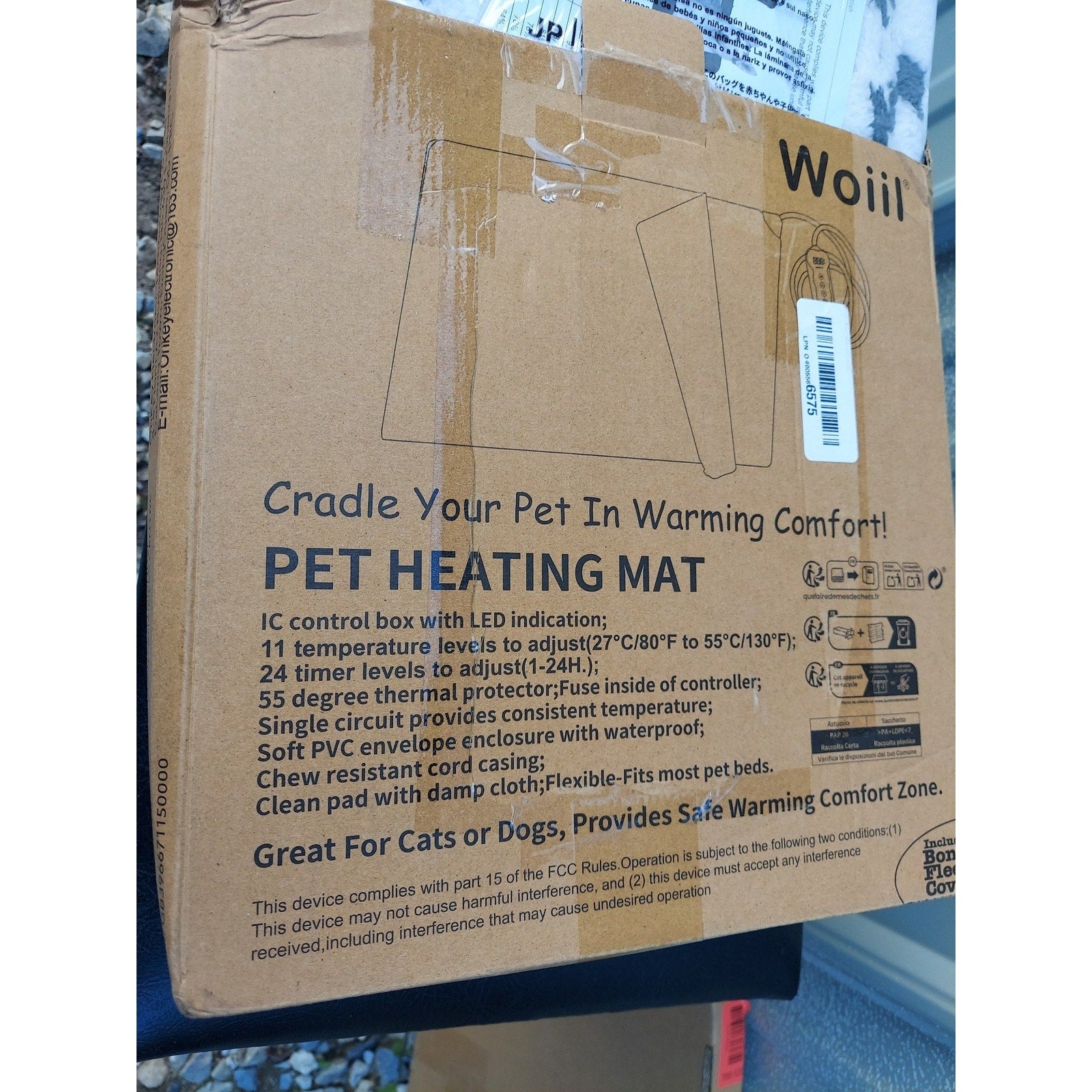 Pet Heating Mat Heated Pad Adjustable Temperature Timer Cat Dog
