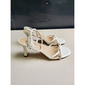 SLXCHBSL Womens Heeled Sandals Size 8 White Ankle Strap Open Toe Dress Party