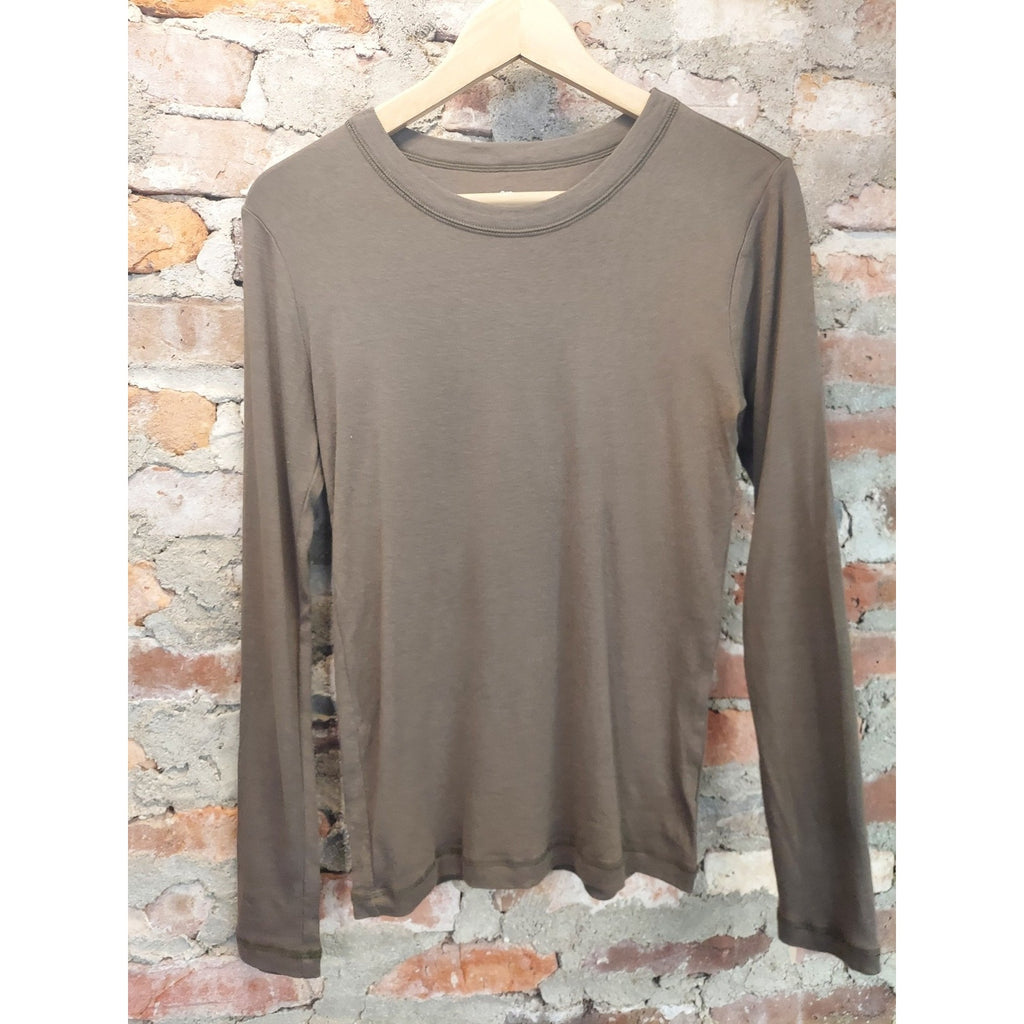 Gap Mens Long Sleeve T Shirt S Olive Green The Bowery Super Soft Pima Cotton