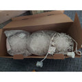 Lighted Decorative Orbs Set of 3 Crystal Star Design 4.5 Inch Hanging Christmas
