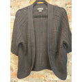 Liz Claiborne Womens Career Open Knit Cardigan L Black 100 Cotton Half Sleeve