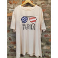 Unisex T Shirt 4XL Cream American Flag Merica Graphic Print Cotton Blend