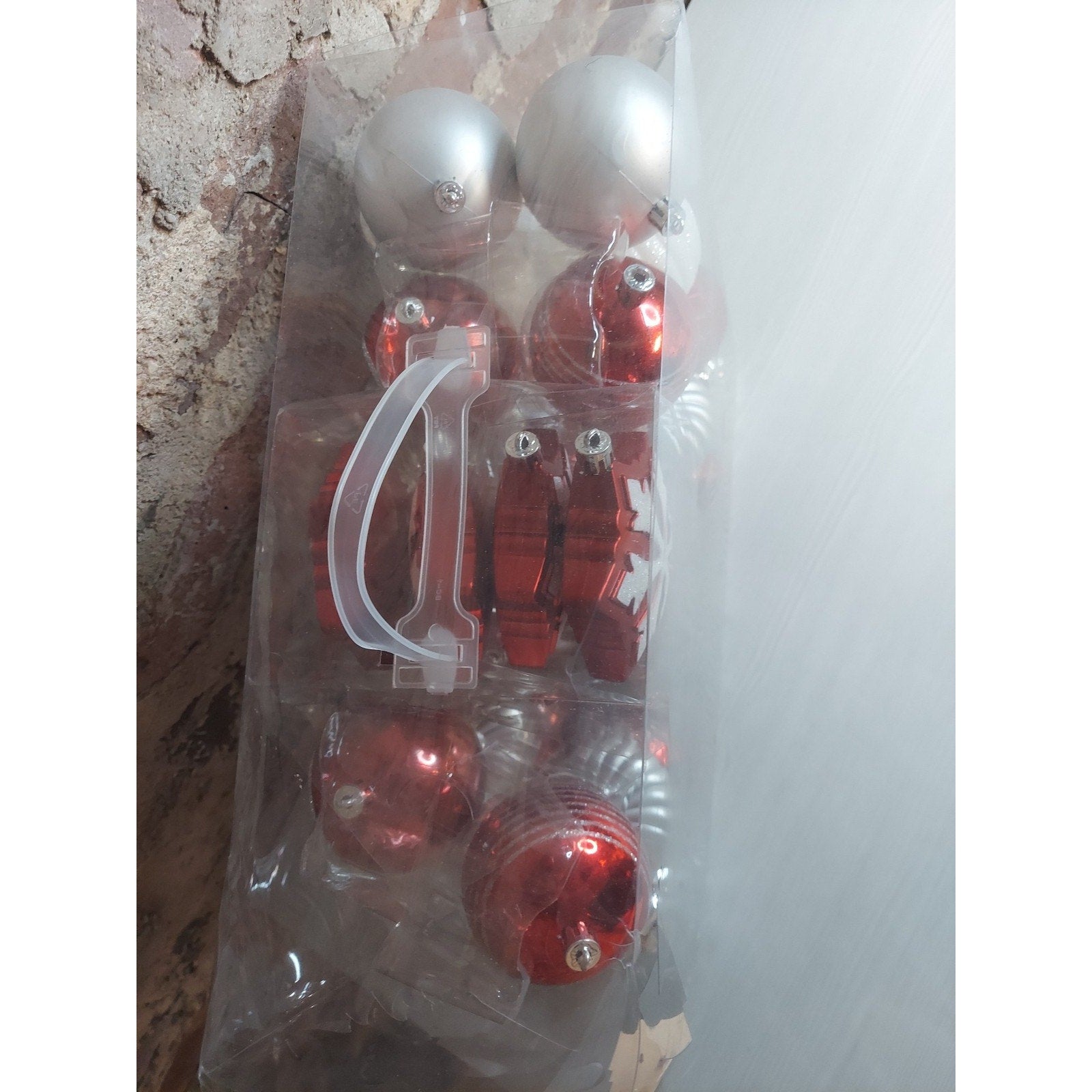 Wondershop Christmas Ornaments 50 Count Red Silver White Shatter Resistant Tree