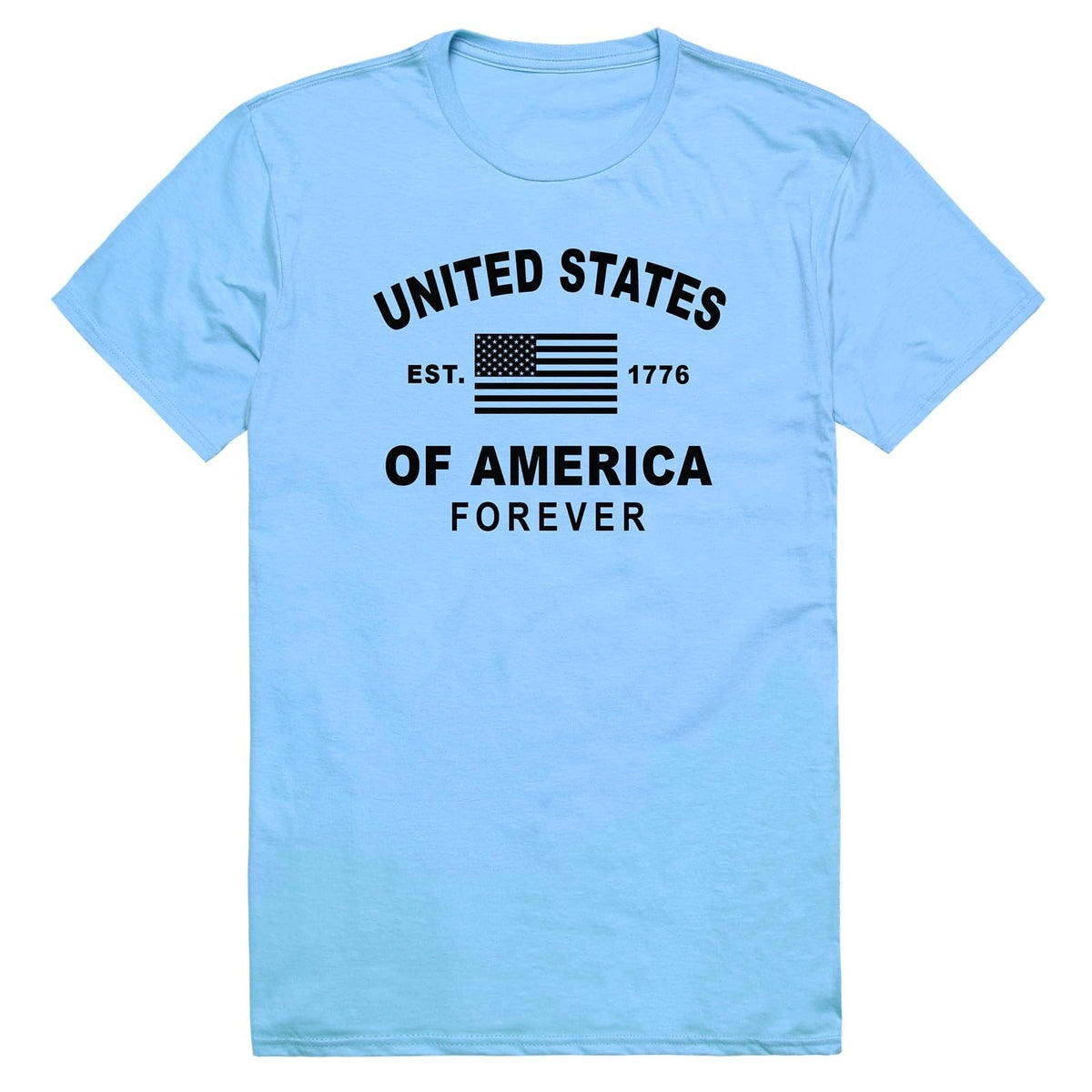 Mens Sz XL T Shirt USA 1776 American Flag Patriotic Forever Sky Blue NEW