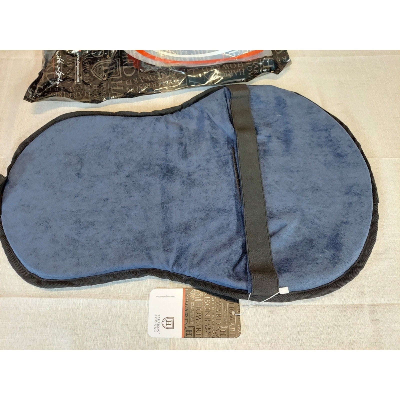 Harrison Howard Western Saddle Seat Pad Plush Navy Blue Cushion New With Tags
