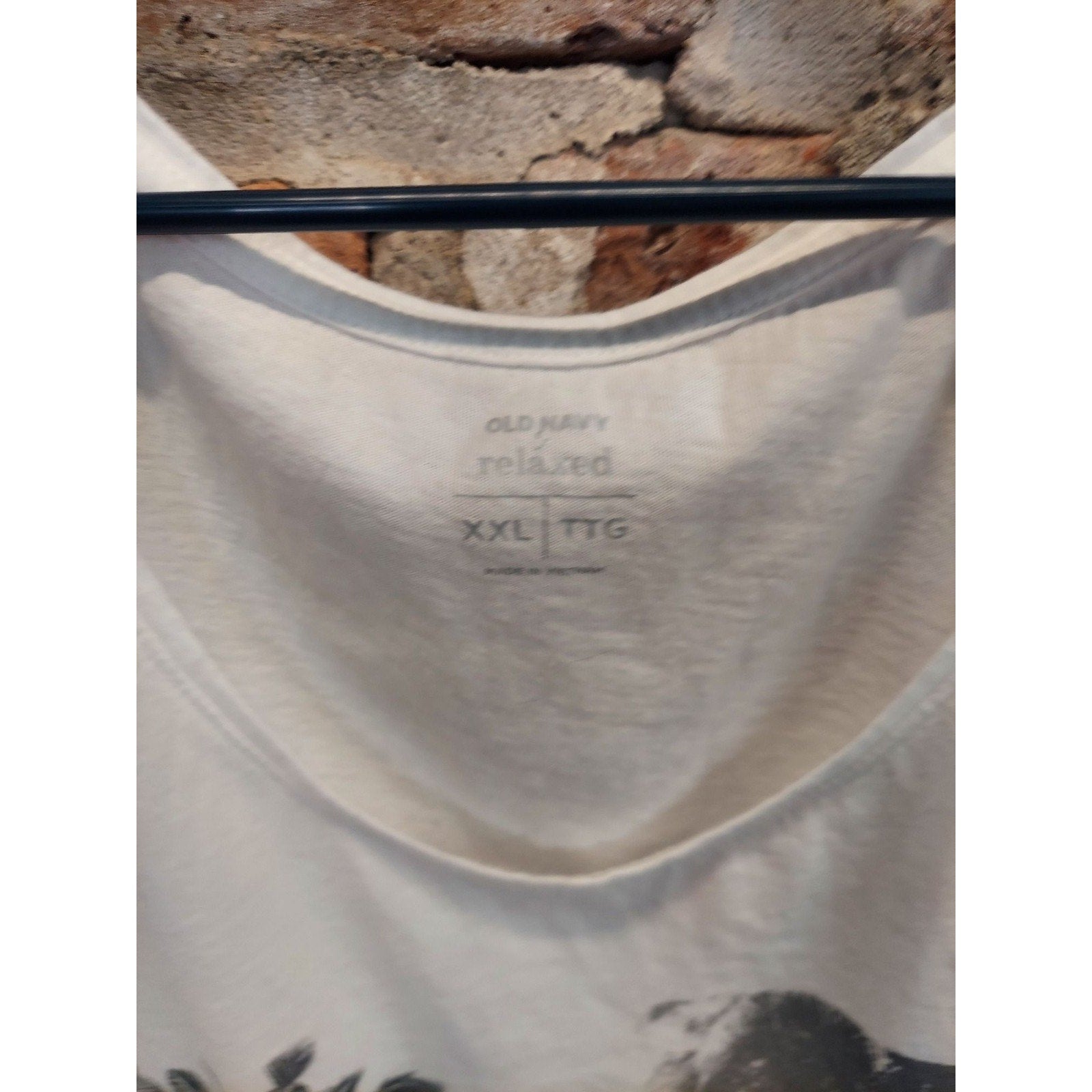 Old Navy Womens Tank Top XXL Relaxed Fit Palm Tree Graphic White Summer