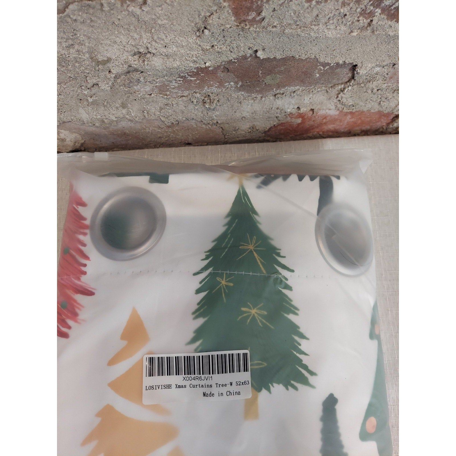 LOSIVISHE Christmas Tree Holiday Curtains Panels 52x63 Multicolor Grommet Xmas