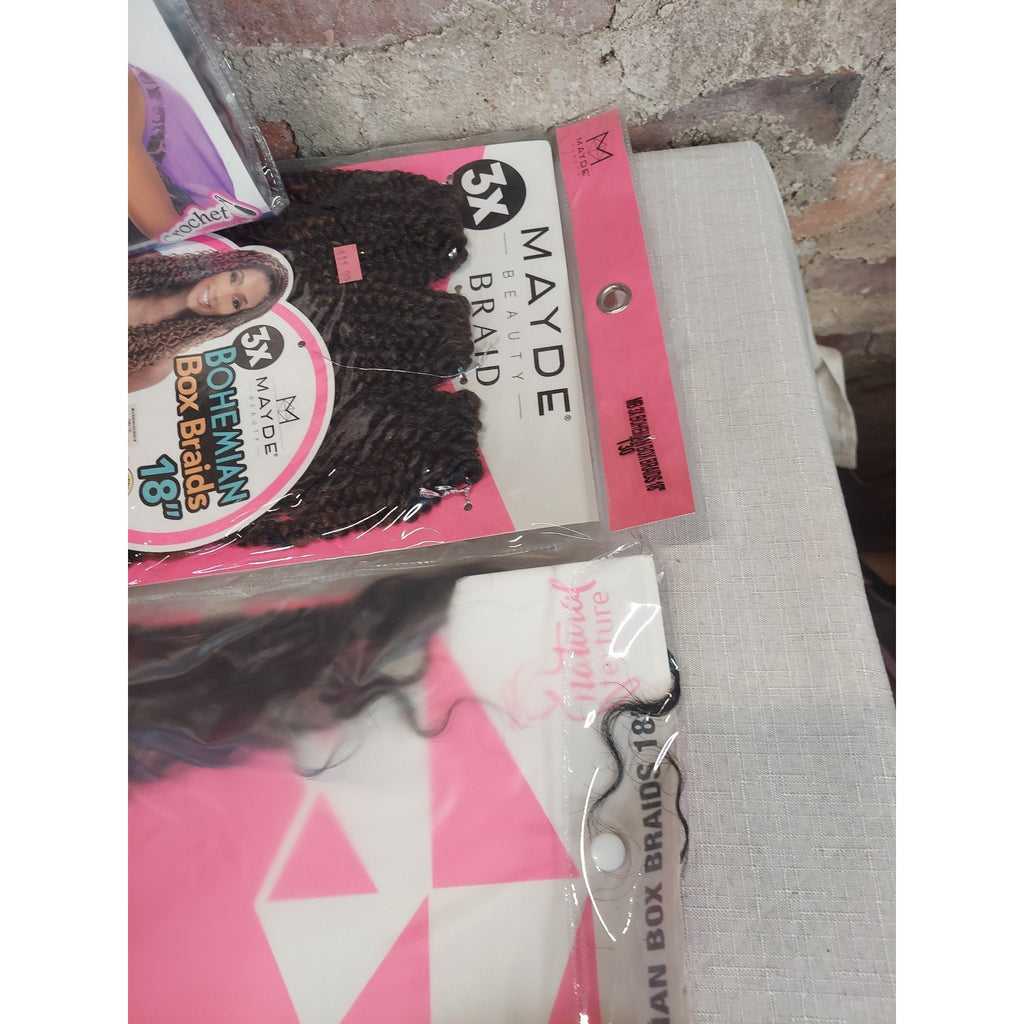 Braiding Hair Extensions Lot 18 Inch Mayde Beshe Freetress Crochet Box Braids