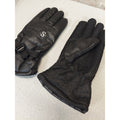 Unisex Winter Gloves Small Black Fleece Lined Faux Leather Warm Adjustable Strap