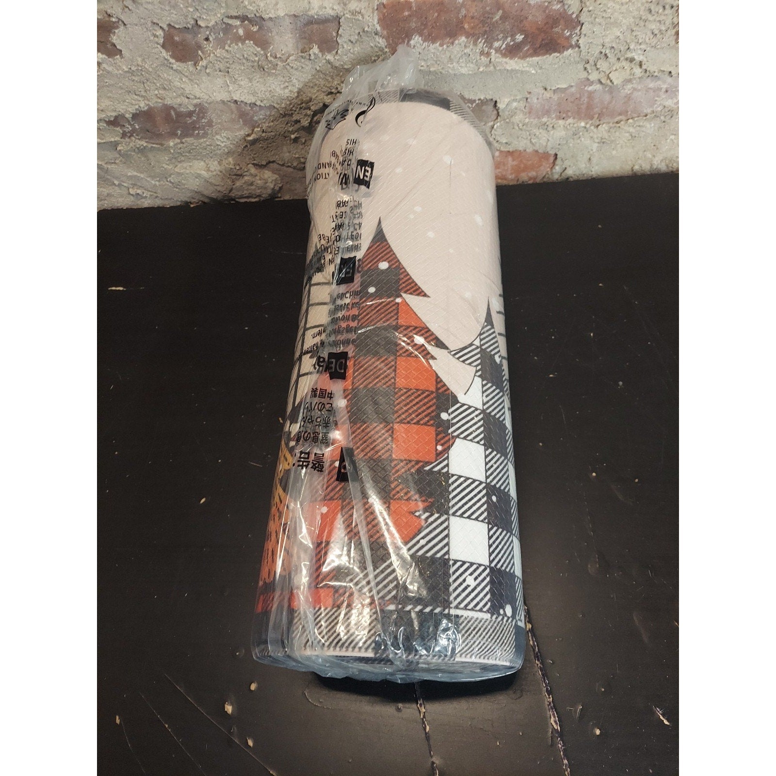 Buffalo Plaid Christmas Trees Kitchen Mats Runner Set Winter Holiday Decor