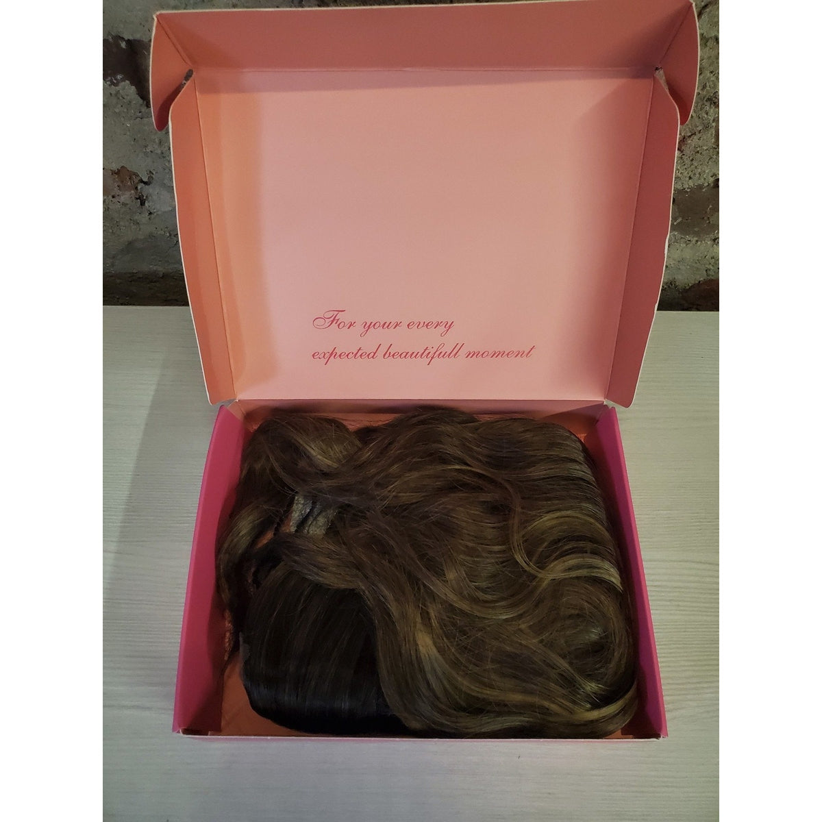 Womens Short Wavy Bob Wig Topper 10" Brown Highlights Lace Top Layered Hair