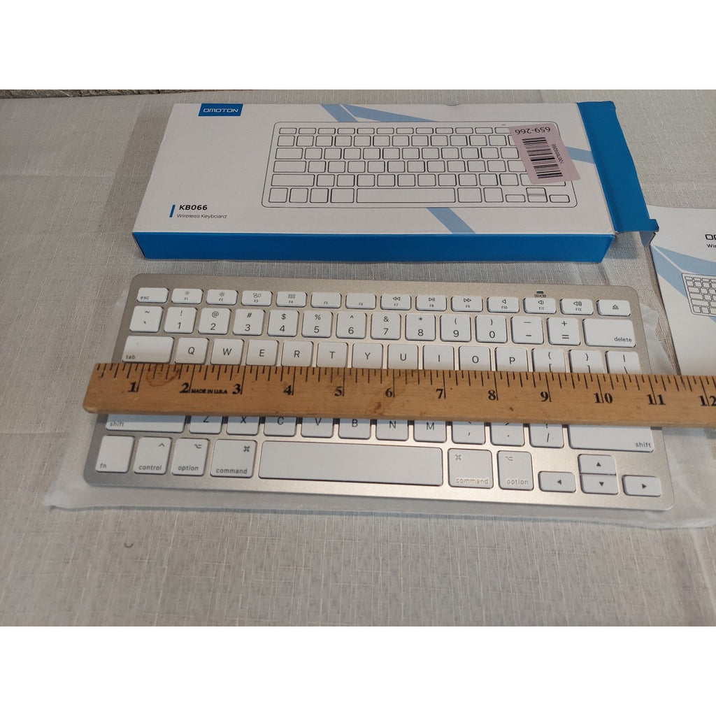 OMOTON Wireless Keyboard KB066 Bluetooth Slim Windows Mac iOS Android Silver