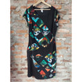 Monroe And Maine Womens Dress 1X Black Multicolor Short Sleeve Geometric Plus