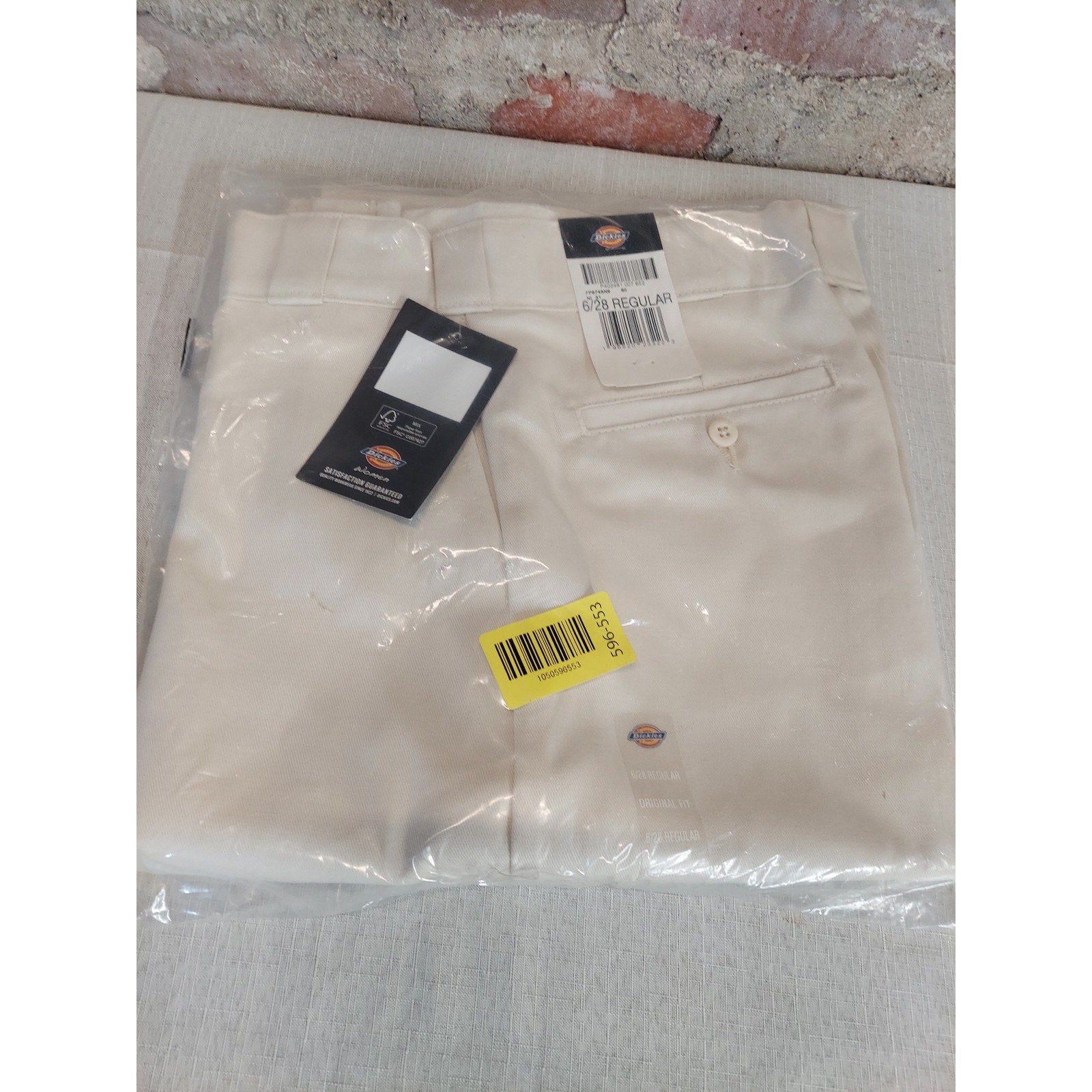 Dickies Womens Chino Pants 8/28 Khaki Original Fit Flat Front Straight Leg