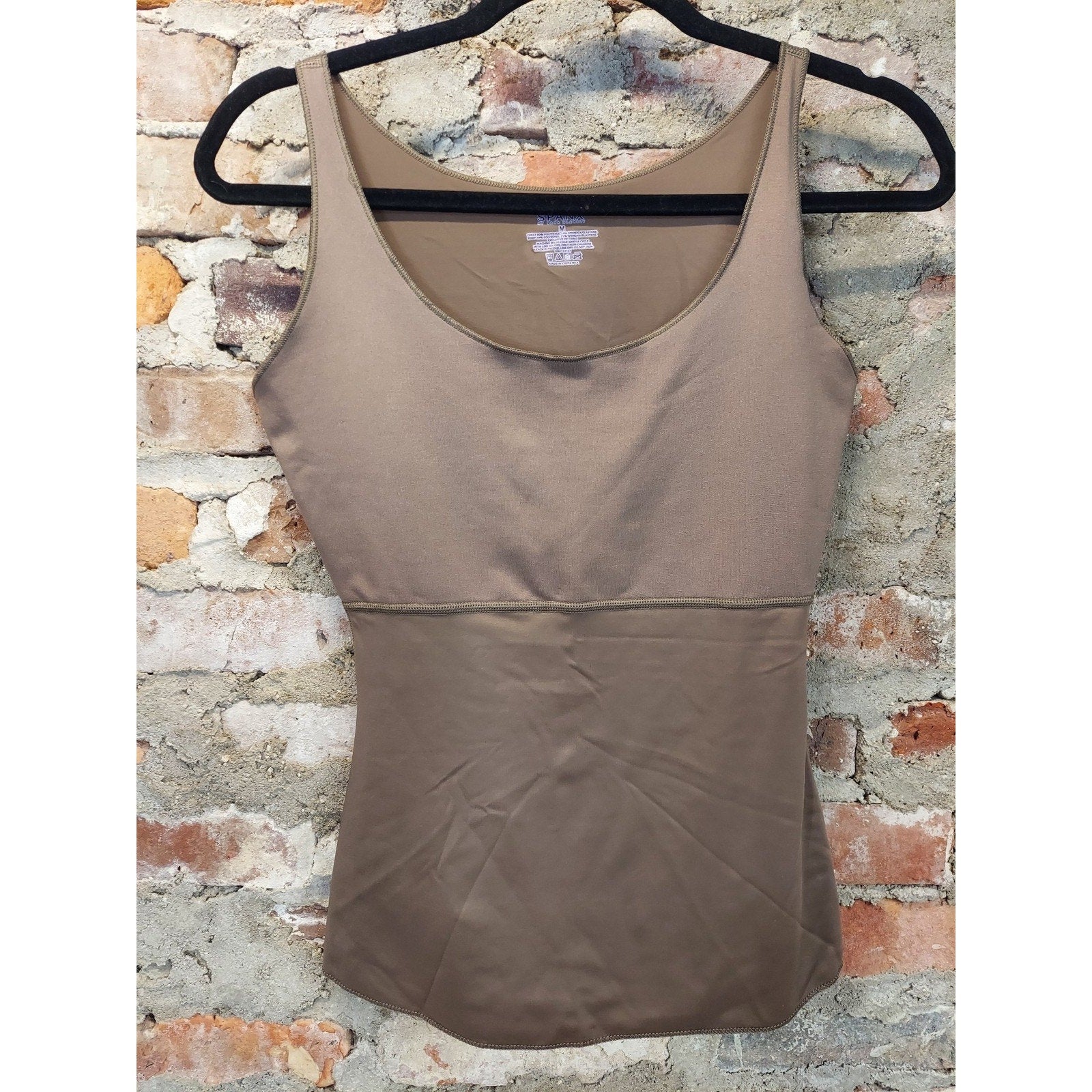 SPANX Womens Shapewear Tank Top M Brown Tan Smooth Stretch Shaper Camisole