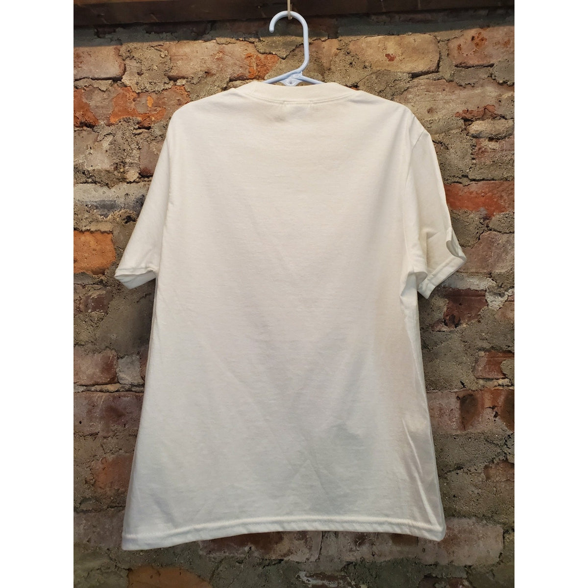 Mens T Shirt S White Geometric Graphic Short Sleeve Ring Spun Fan