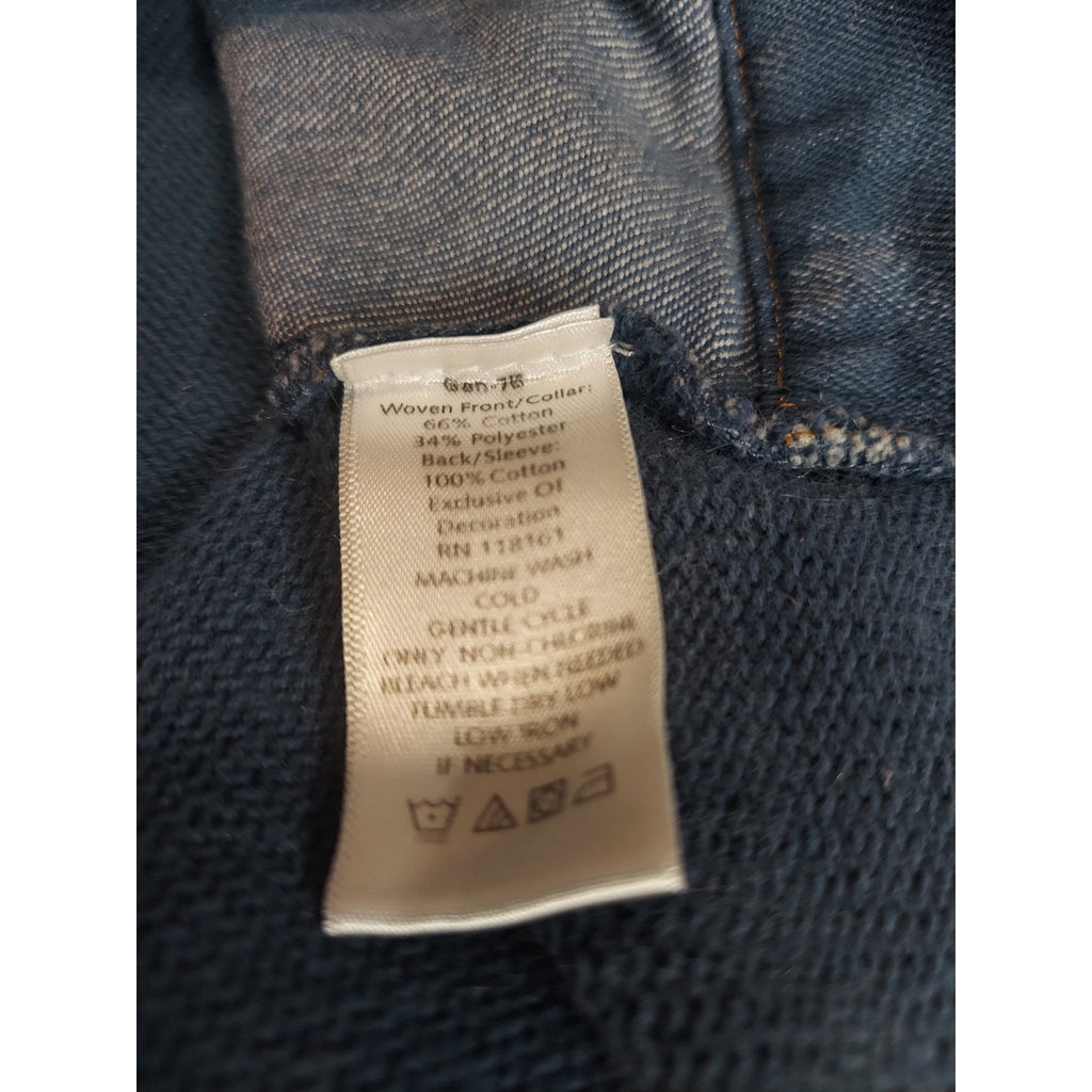 Quacker Factory Womens XL Denim Jean Jacket Light Blue Rhinestone Embellished