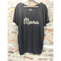 Time And Tru Womens Maternity T-Shirt XXL 20 Mama Leopard Print Black Short