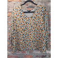 ZAC & RACHEL Womens Blouse XL Multicolor Floral Print V Neck Long Sleeve Ruffle