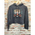 Ardene Womens Cropped Hoodie Medium M Dark Gray Leopard Graphic Print Rose
