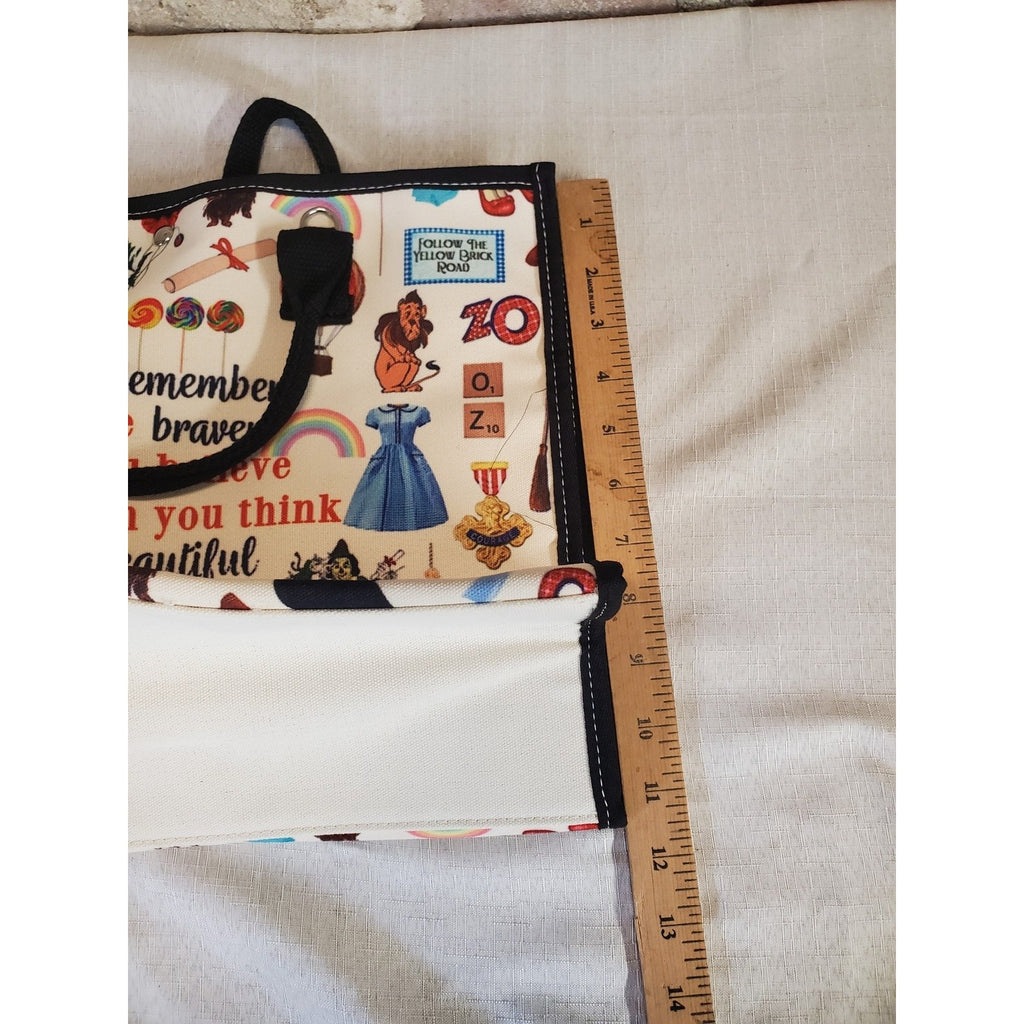 Wizard of Oz Tote Bag Dorothy Emerald City Ruby Slippers Motivational Quote