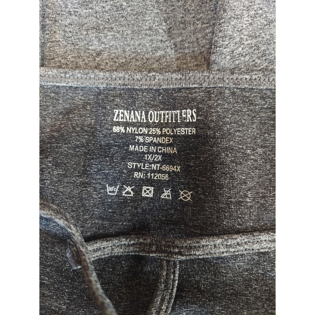 ZENANA OUTFITTERS Womens Tank Top 1X 2X Heather Gray Criss Cross Strappy Back
