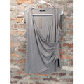 EasyGala Womens Tank Top 2XL Gray V Neck Wrap Ruched Button Sleeveless NWT