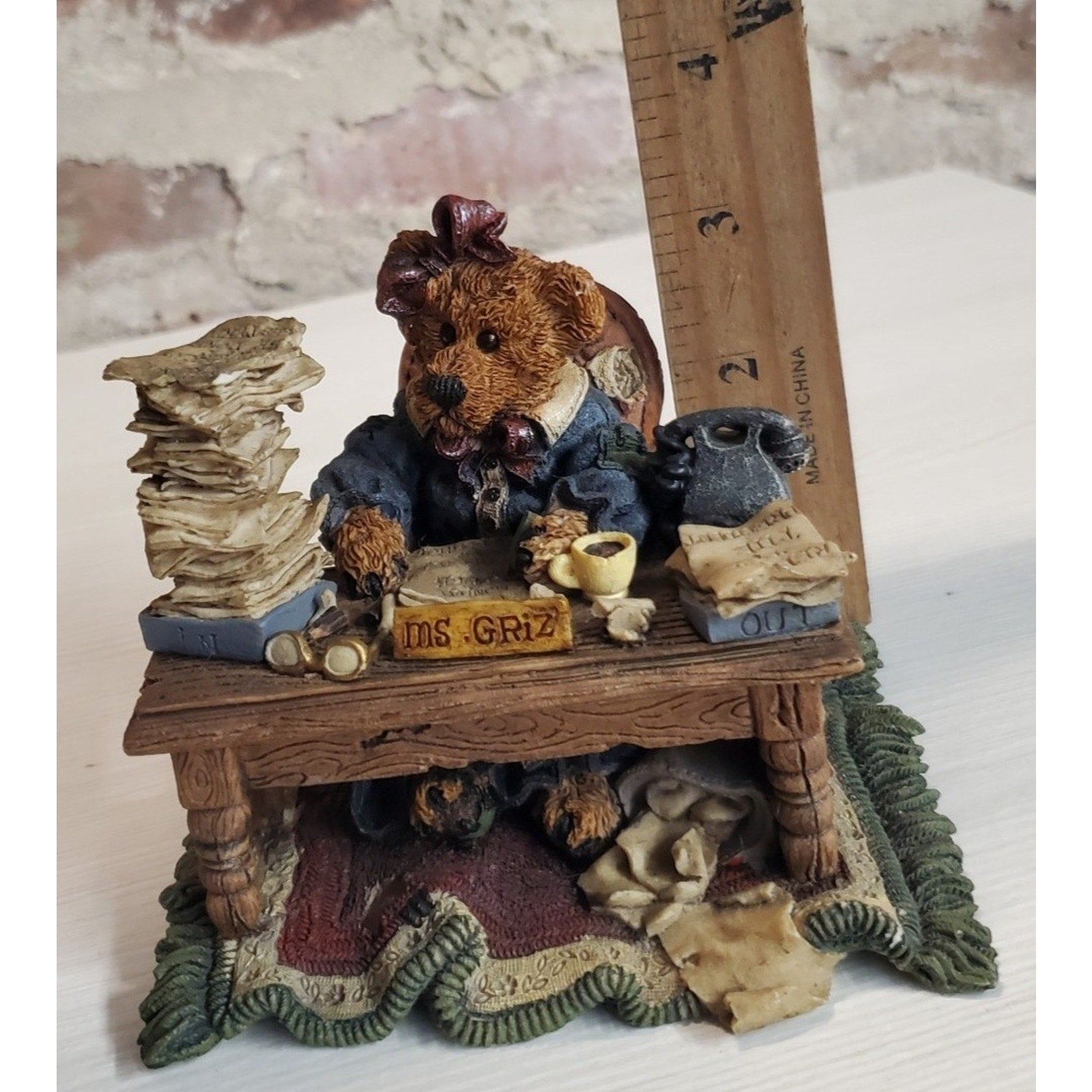Boyds Bears & Friends Ms Griz Monday Morning Bear Figurine 1995 Limited Edition