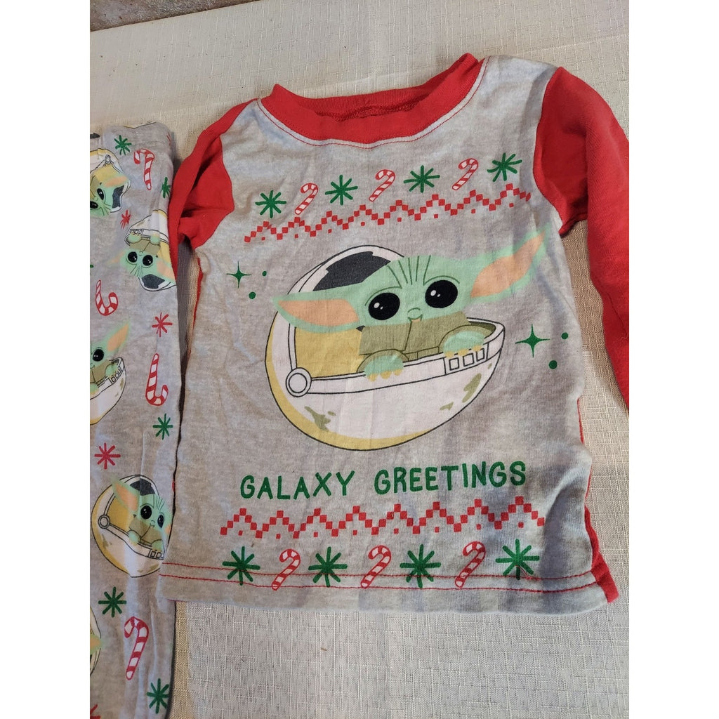 Star Wars The Mandalorian Grogu Baby Yoda Pajama Set Toddler 3T Christmas Gray