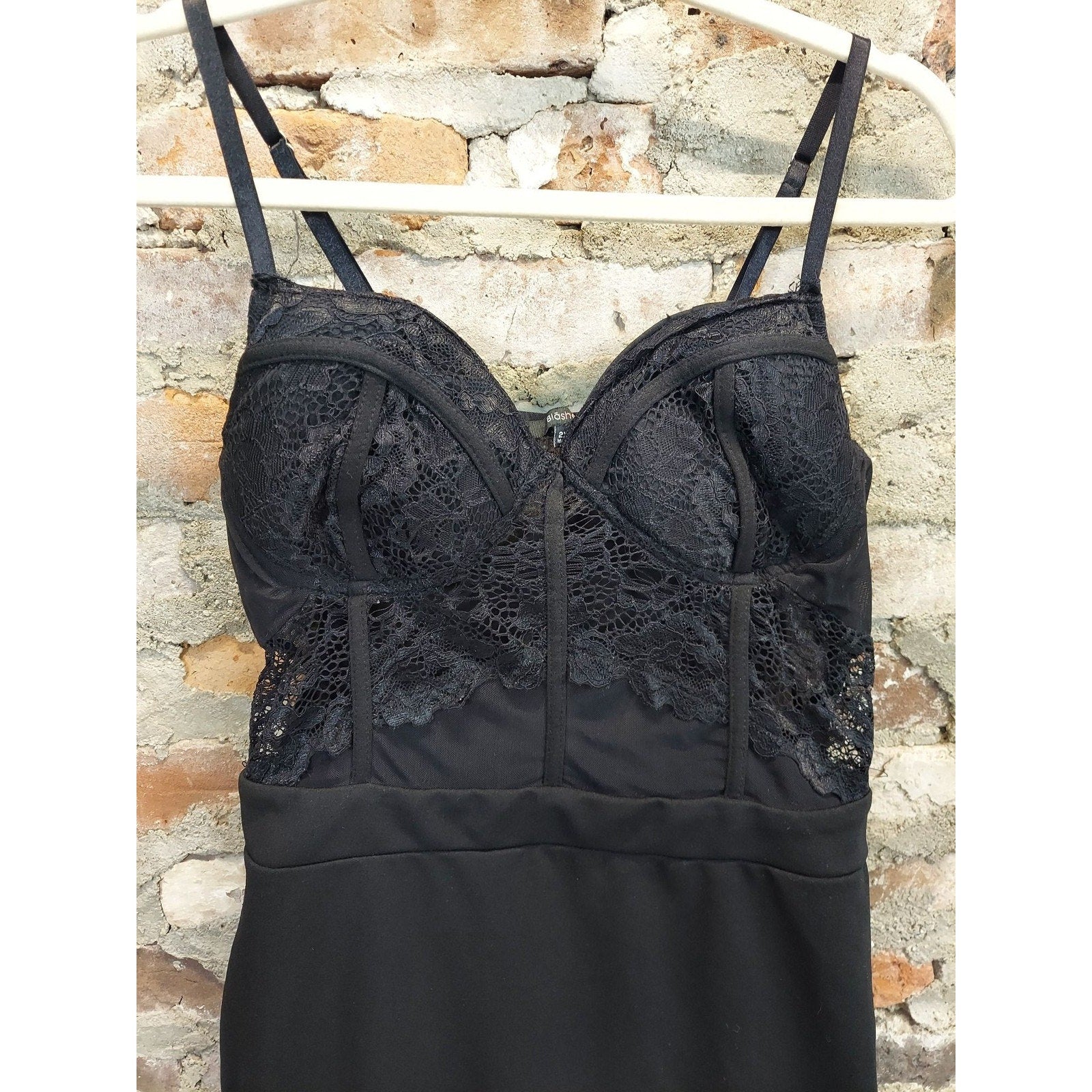 Blashe Womens Corset Bustier Dress Size 2XL Black Lace Bodycon Cocktail Party