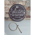 No Soliciting Door Sign Funny Don't Knock Ring Bell Friends Deliveries Welcome