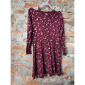Place Girls Dress Long Sleeve Cold Shoulder Star Pattern Size L 10/12 Maroon