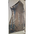 LuFeng Womens One Shoulder Mini Dress L Metallic Silver Bodycon Wet Look Party