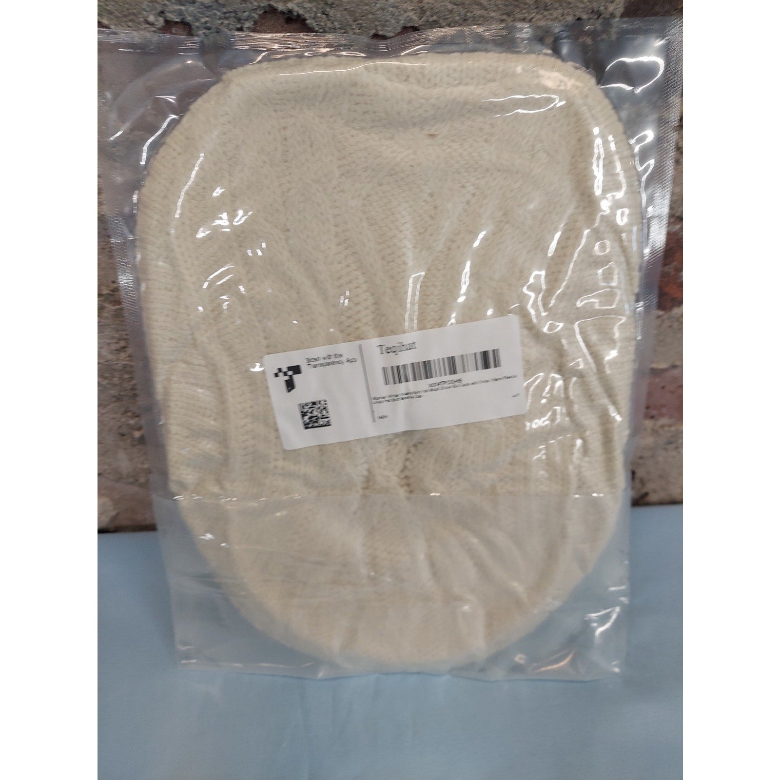New Cream Knit Wool Snow Ski Cap w Visor Warm Fleece Lined Hat Soft Beanie