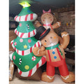 Christmas Inflatable Lighted Outdoor Yard Decor Gingerbread Man Woman Christmas