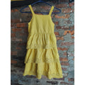 Old Navy Girls Dress M 8 Yellow Tiered Eyelet Sleeveless Summer Casual