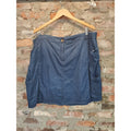 Womens Plus Size Denim Mini Skirt 18W Blue Elastic Waist Cargo Pockets A Line