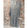 Coldwater Creek Womens Dress L Gray Embossed Velvet V Neck Long Sleeve Midi