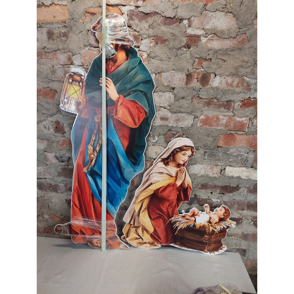 Nativity Scene Christmas Joseph Mary Baby Jesus Outdoor Large Set Yard Sign