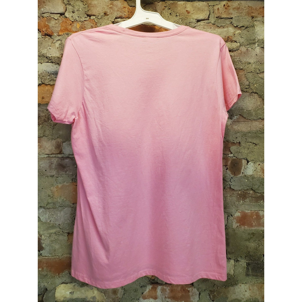 Port & Company Womens T Shirt L Pink Nutcracker Christmas Tree Graphic Tee