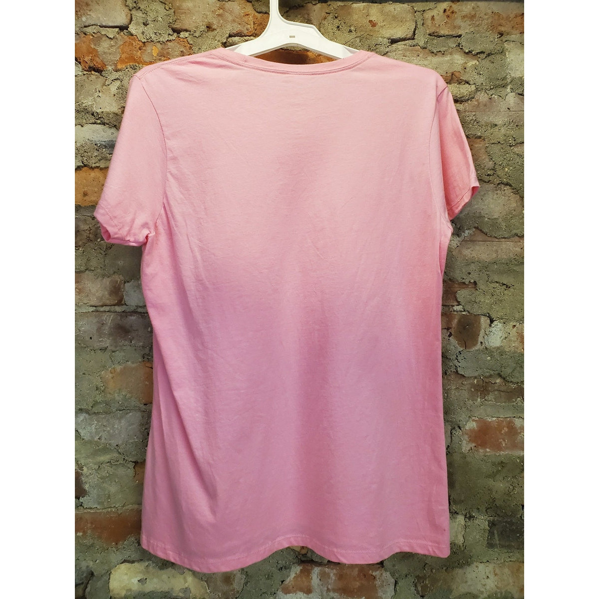 Port & Company Womens T Shirt L Pink Nutcracker Christmas Tree Graphic Tee