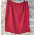 Womens Pencil Skirt Size 14W Red Lined Knee Length Business Office Career