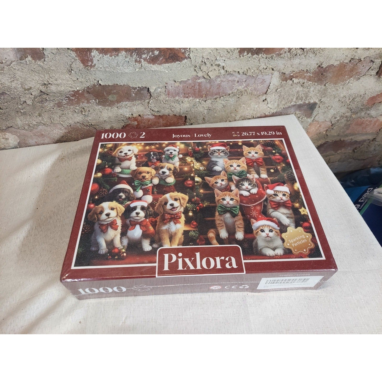 Pixlora Jigsaw Puzzle 1000 Piece Christmas Holiday Puppies Kittens Animals Pets