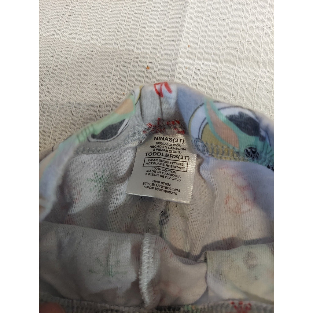 Star Wars The Mandalorian Grogu Baby Yoda Pajama Set Toddler 3T Christmas Gray