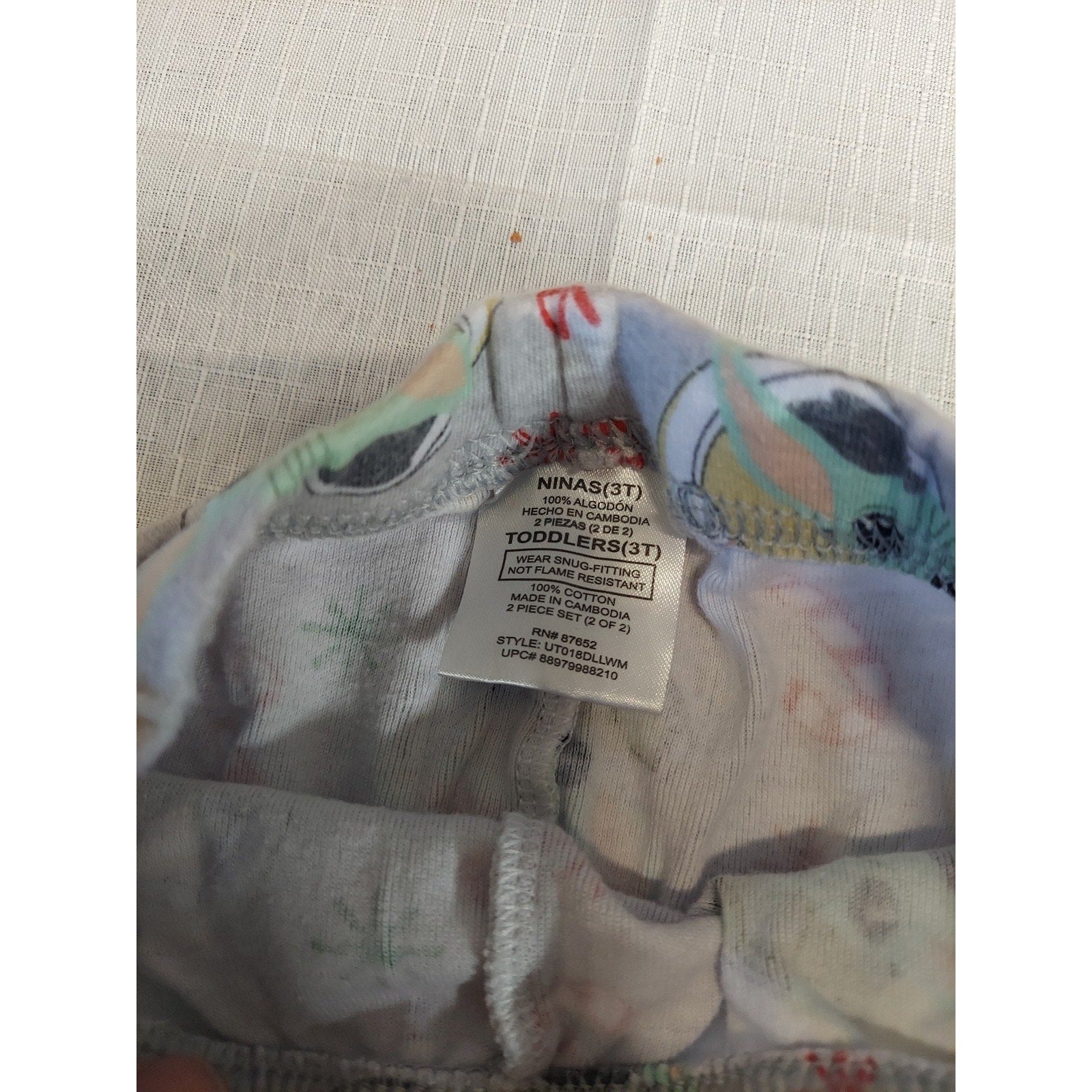 Star Wars The Mandalorian Grogu Baby Yoda Pajama Set Toddler 3T Christmas Gray